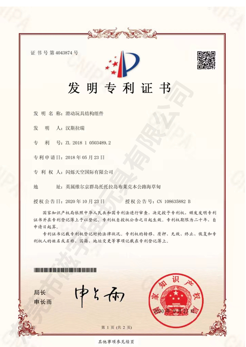 Patent certificate